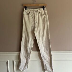 BDG Urban Outfitters Jeans Womens Beige White Denim Mom High Rise Sz 26W